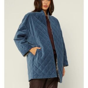 NWT Current Air Reversible Long Quilted Jacket